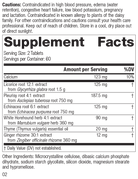 Broncafect, 60 Tablets, Rev 02 Supplement Facts