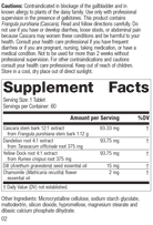 Colax, 60 Tablets Rev 01 Supplement Facts
